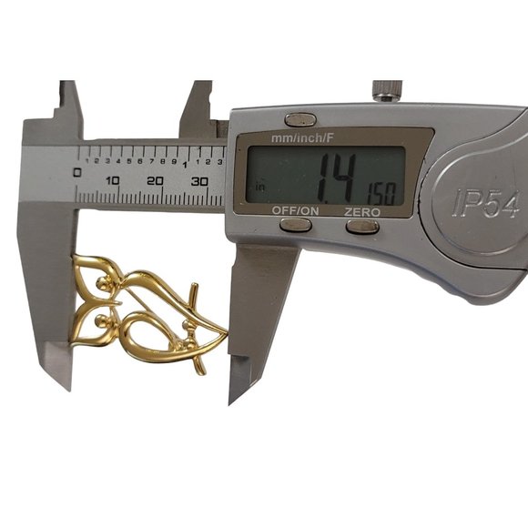 Trifari Crown Over T Gold Tone Open Owl Brooch Pin, Signed K942 - Picture 4 of 5